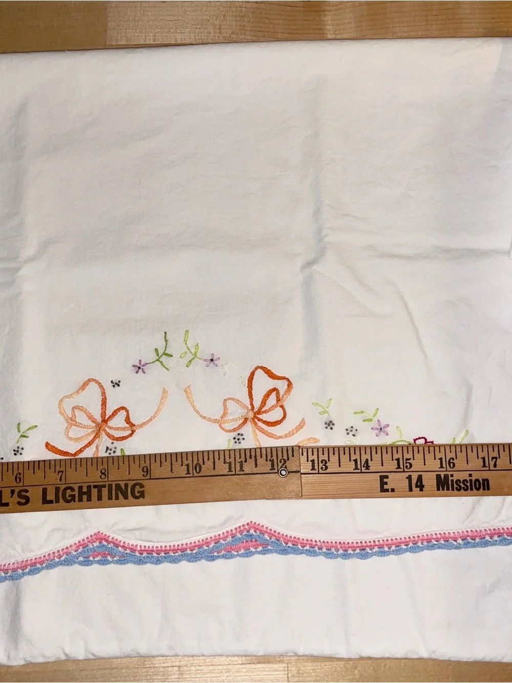 Vintage hand embroidered pillowcase set